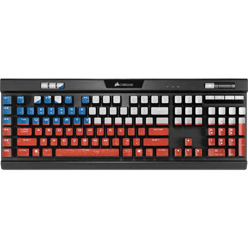 Chile Flag Distressed K95 RGB PLATINUM Mechanical Gaming Keyboard Skin